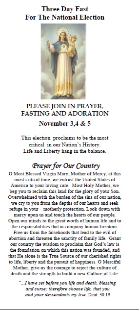 Please Join in Prayer, Fasting, and Adoration for the ...